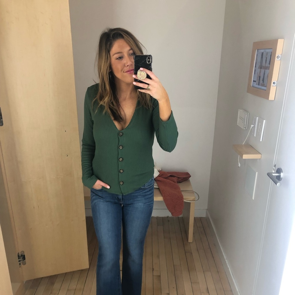 REFORMATION long sleeve button down top